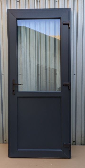 Drzwi zewnętrzne PCV 1000x2100 antracyt OD RĘKI jak ALUMINIOWE