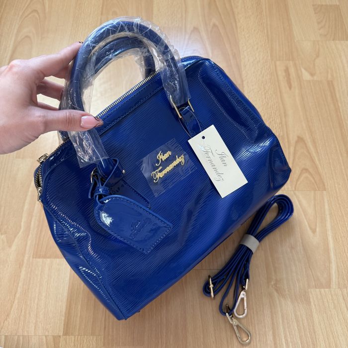 Torebka kuferek kobaltowa niebieska nowa