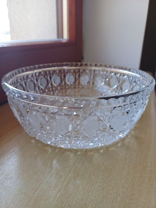 Misa kryształowa PRL – vintage, piękny połysk, 20,5 cm