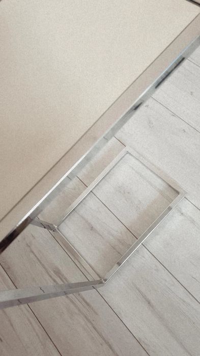 Zestaw 2 chromowanych stolików T.K Maxx srebrna konsola lustro hit