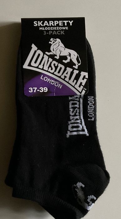 Skarpetki młodzieżowe  3 par rozmiar 37-39 Uniseks Lonsdale nowe