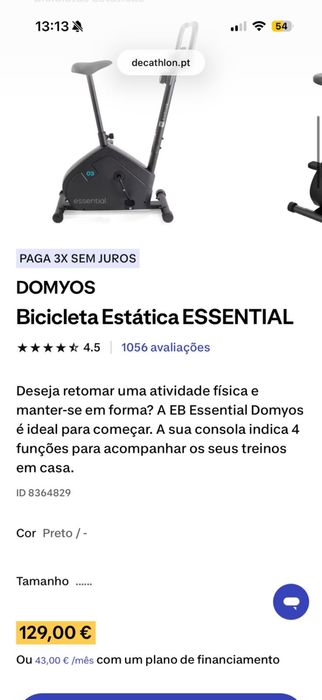 Bicicleta Estática DECATHLON