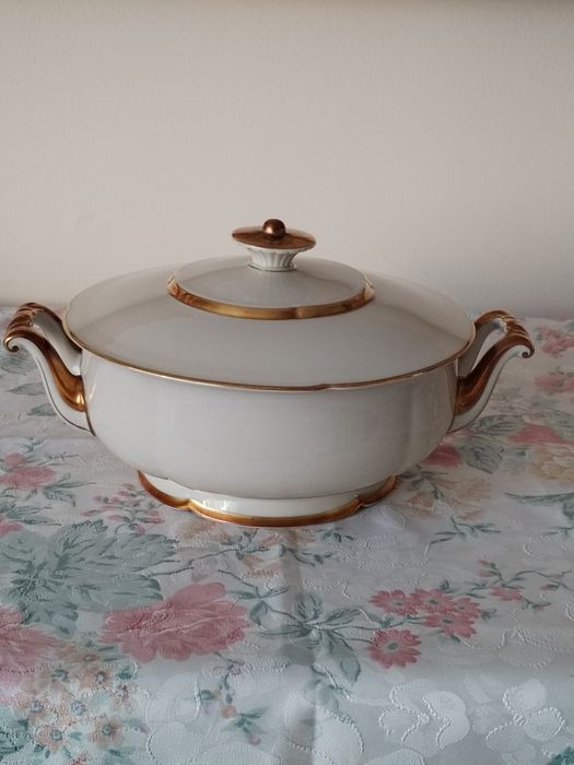 Antyk Serwis obiadowy Konigl.Pr. TETTAU  Bavaria " US Zone" ecru 12 os