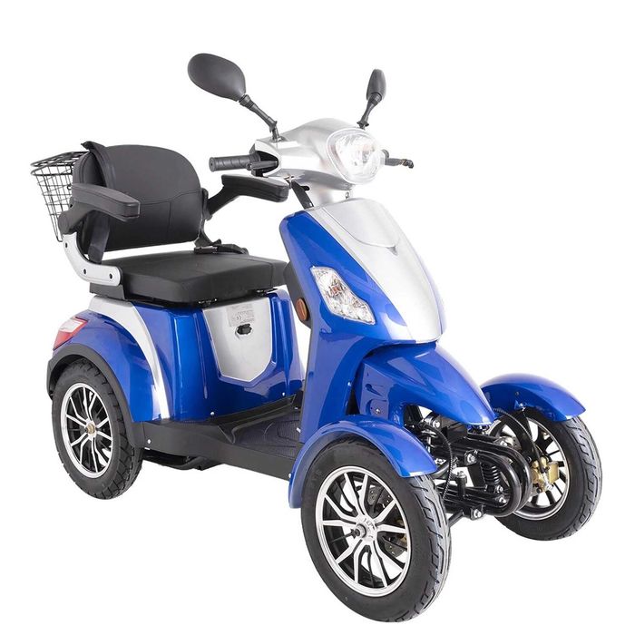 Scooter de mobilidade elétrica 4 rodas está equipada com uma bateria  removível de 600W 60 V e 20 Ah para facilitar o transporte preço 4499€.