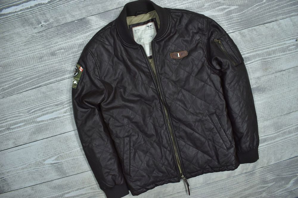 Jean Paul 52 Brązowa Kurtka Męska Pilotka Z Sztucznej Skóry Xxl