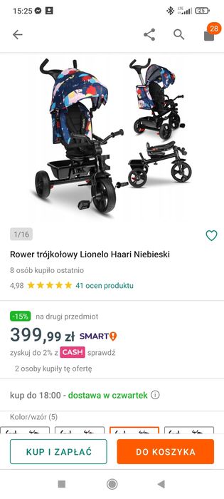Rower trójkołowy Lionelo jak nowy