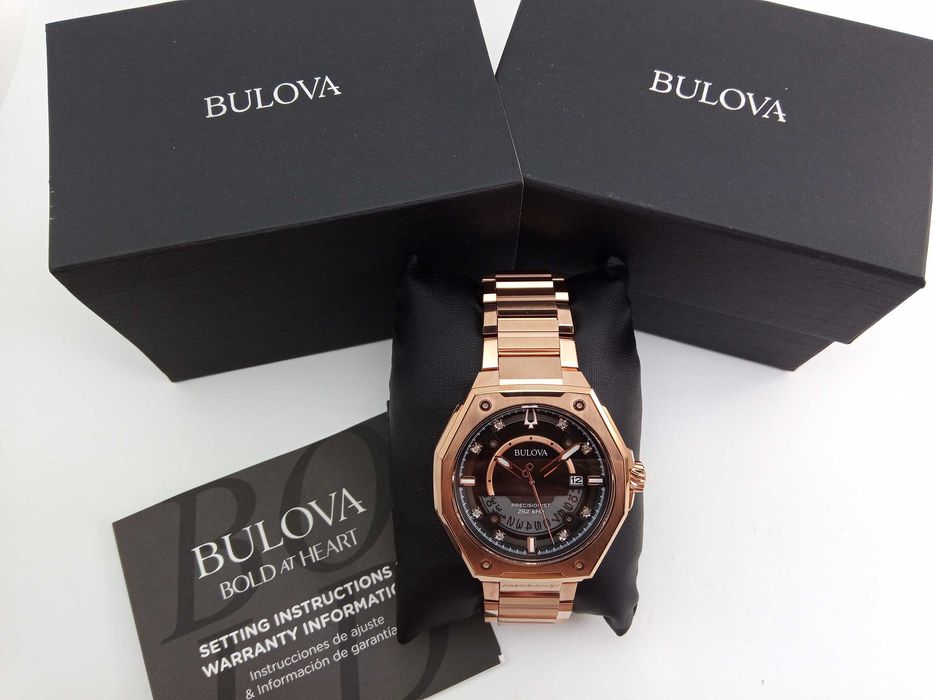 Bulova X Diamon 97D129 - 8 бриллиантов, точность 262кГц, гнутый сапфир