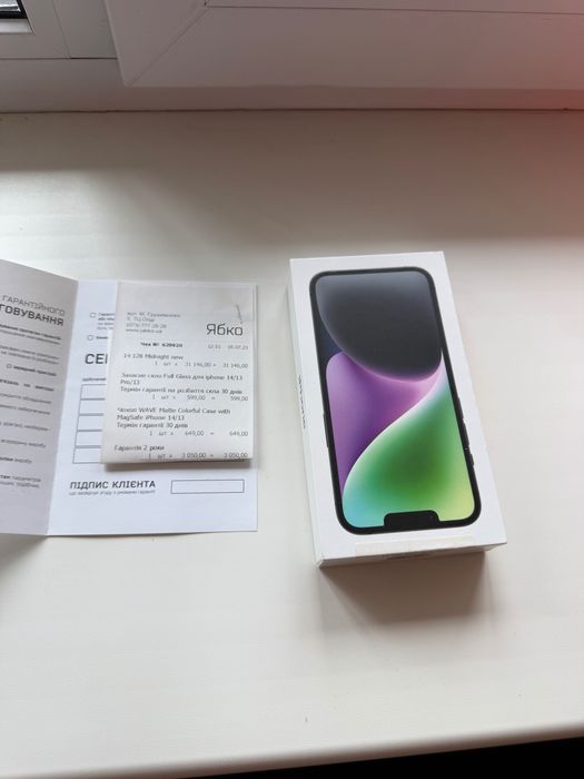 iPhone 14 128GB Midnight | Коробка, чек, кабель | Власний | Neverlock