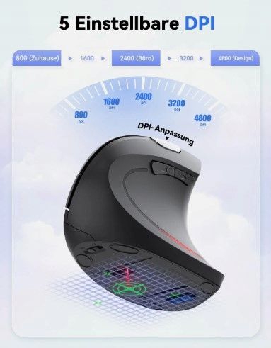 tecknet bezprzewodowa pionowa mysz ergonomiczna 4800 dpi 5 przycisków
