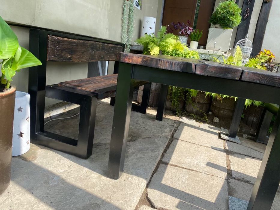 Stół lawka ogrodowa + krzesla styl LOFT