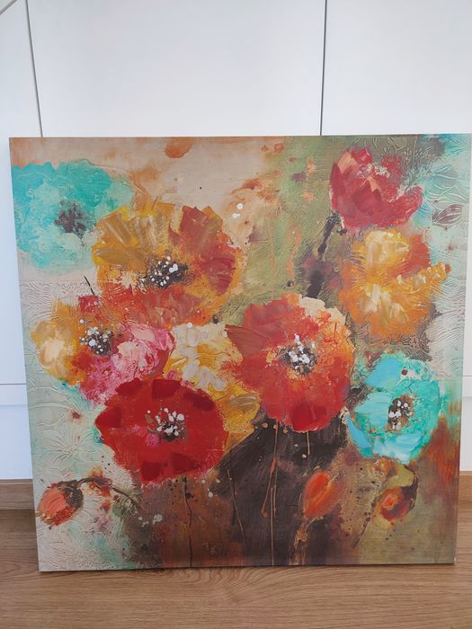 Quadro tela flores 80*80