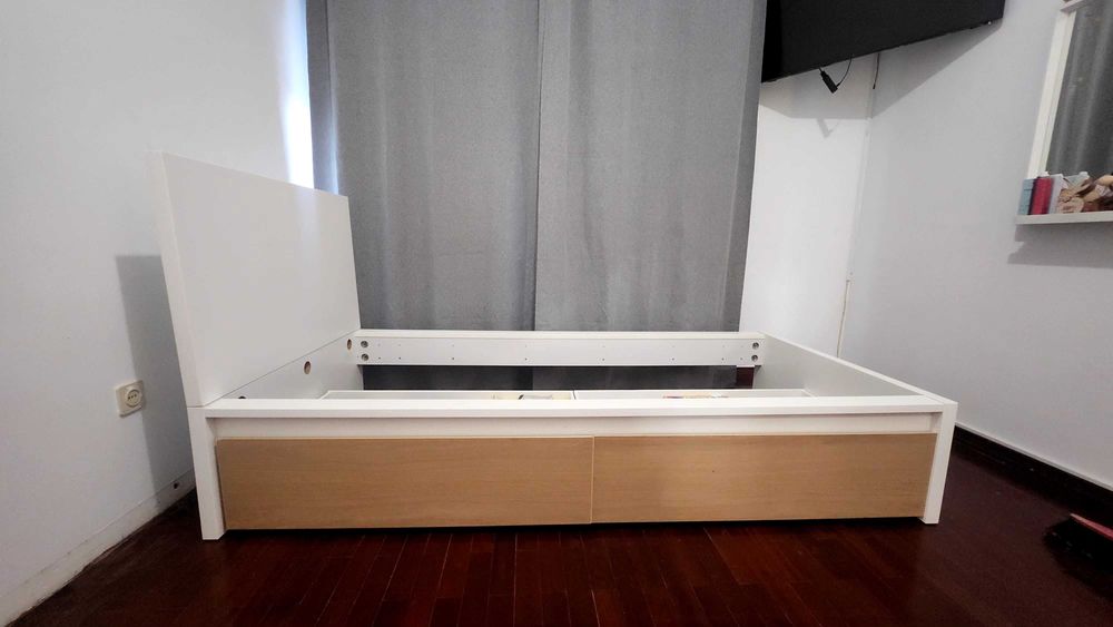 cama malm, branca, 90x200 cm