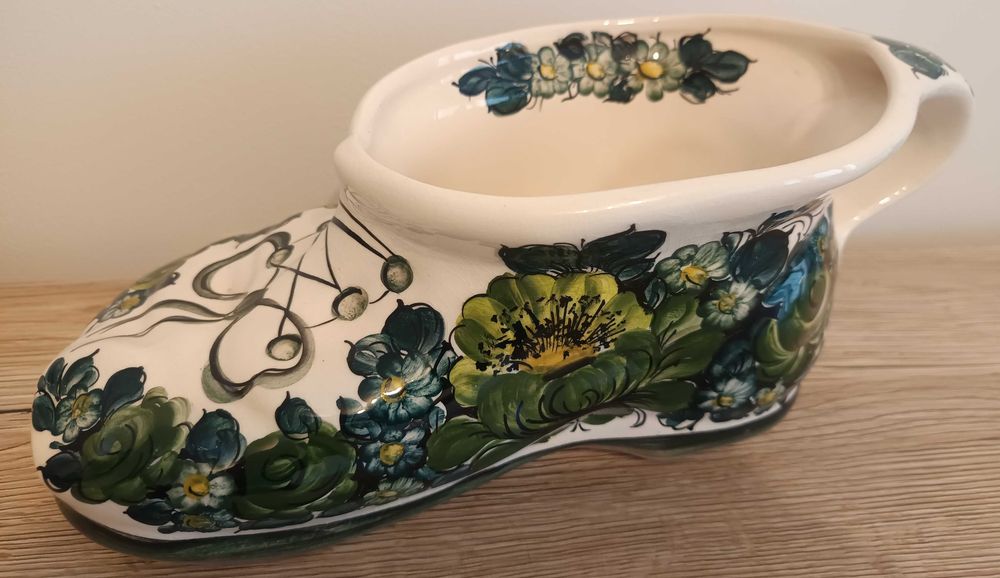 Fajans / ceramika ozdobna - duży holenderski chodak (drewniak) - 38 cm