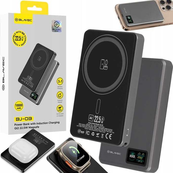 Power Bank z Magsafe INDUKCJA i USB-C 10000 iPhone 13 14, 15, 16