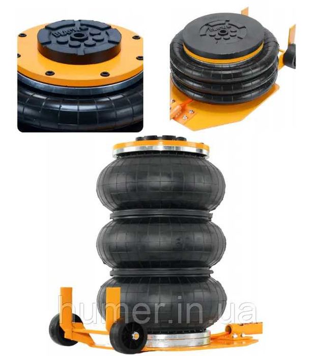 Домкрат пневматичний Black 3,5Т, 150-400 мм, 3 пневмоподушки