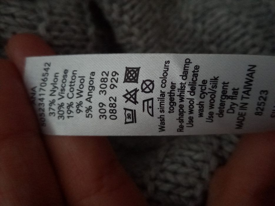 Ciepły szary sweter S Moda at George