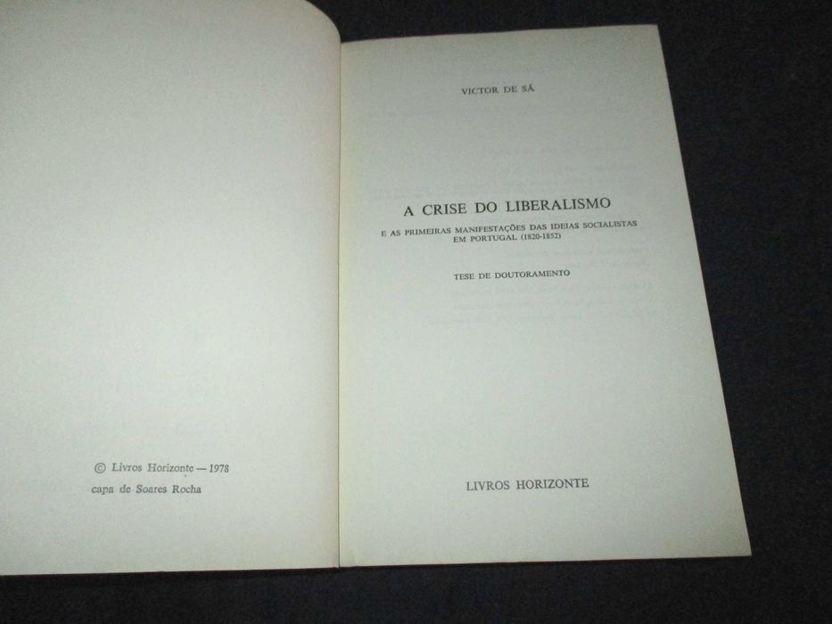 Livro A Crise do Liberalismo Victor de Sá