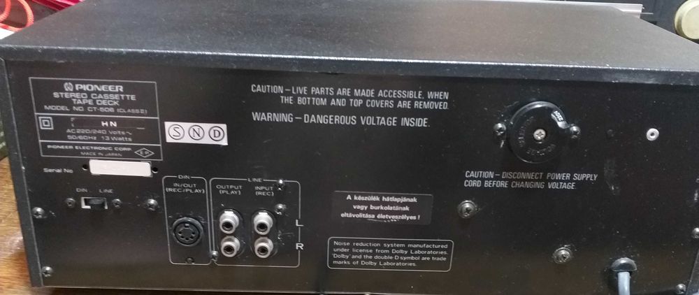 Pioneer CT-506 кассетная дека. В отличном рабочем состоянии.
