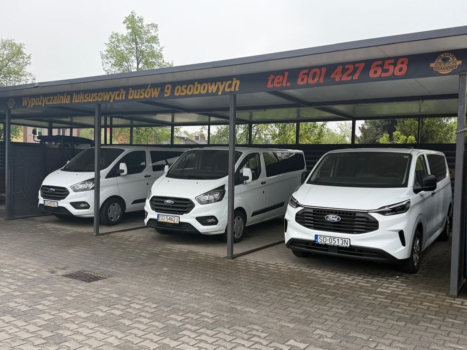 Wynajem busa bus FORD TRANSIT Custom NOWY 9 osobowy LONG