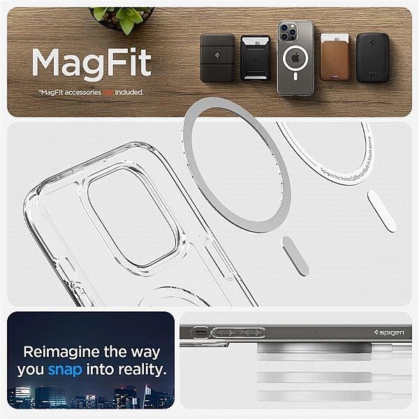 Etui Spigen Ultra Hybrid Mag z MagSafe na iPhone 14 Pro - przezroczyst