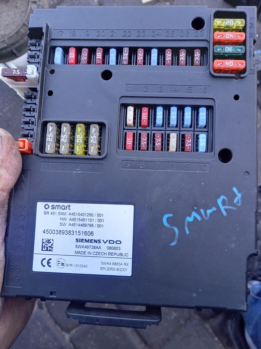 Moduł sam smart fortwo 2 09r moduł bezpieczników
