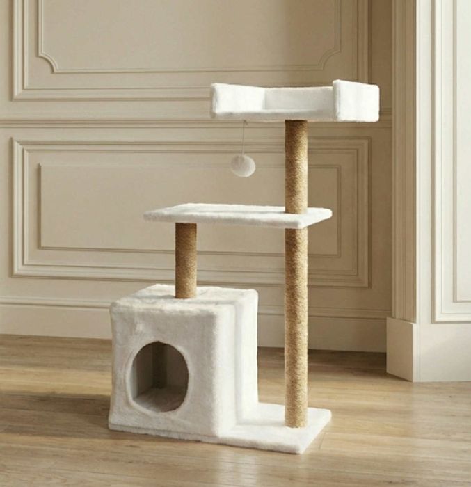 Drapak dla kota legowisko słupek domek drzewko wieża budka + zabawka