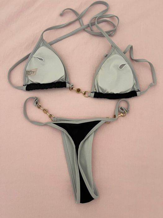 Bikini tanga preto e branco tam S brasileiro usado apenas 1x