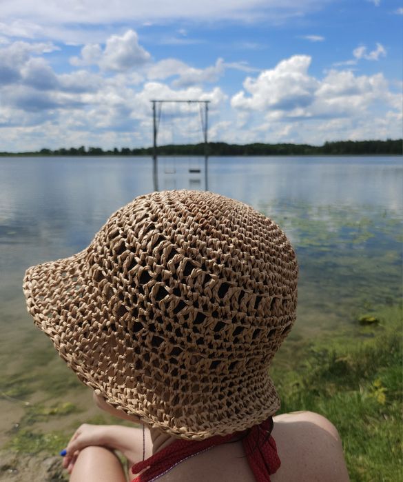 Продам панамку з рафії. Handmade.