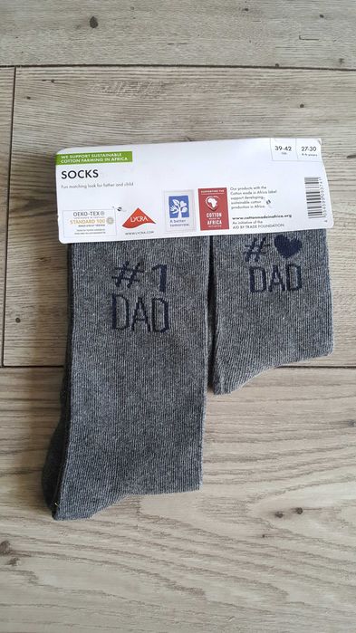 Skarpetki dla taty syn szare Matchy r.39-42 dziecięce pod chinkę