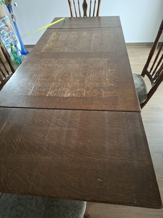 Stół dębowy + 4 krzesła