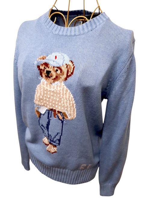 Sweter sweterek Ralph Lauren Polo miś merino wełna M