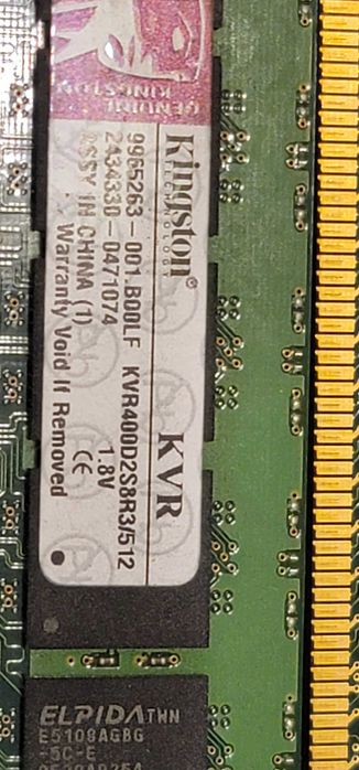 Оперативная память Kingston 512 MB DDR 400 MHz 4шт.