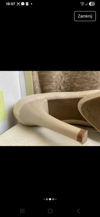 Eleganckie buty na obcasie komunia wesele chrzciny