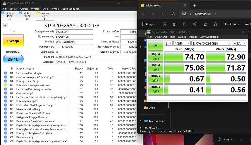 Dysk HDD 2'5 Seagate Momentus 5400.6 320GB