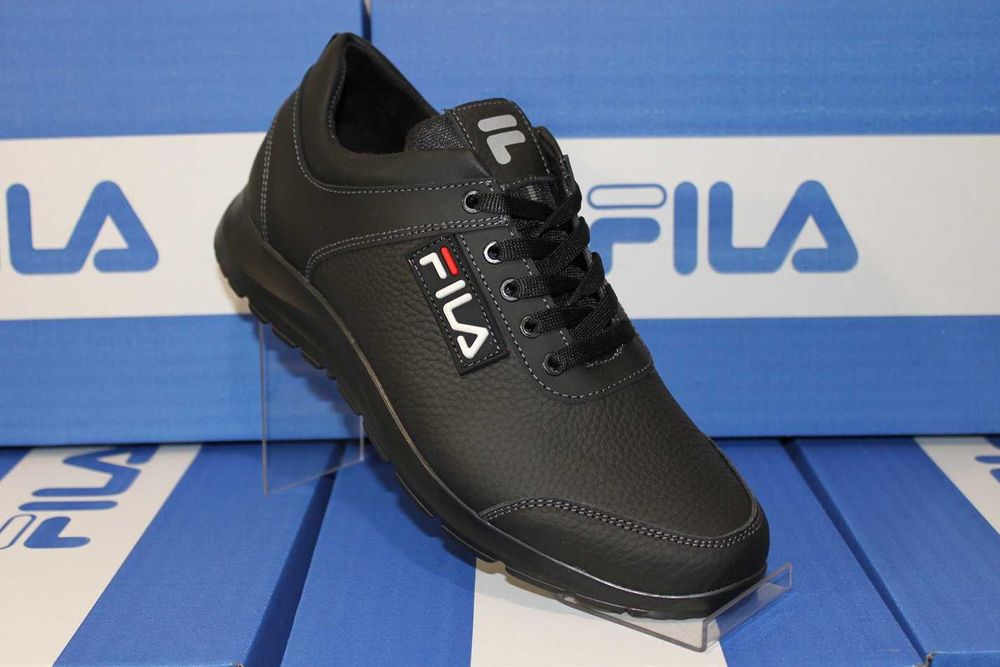 Fila - классные кожаные черные кроссовки- туфли- кросівки. (142-20чер)