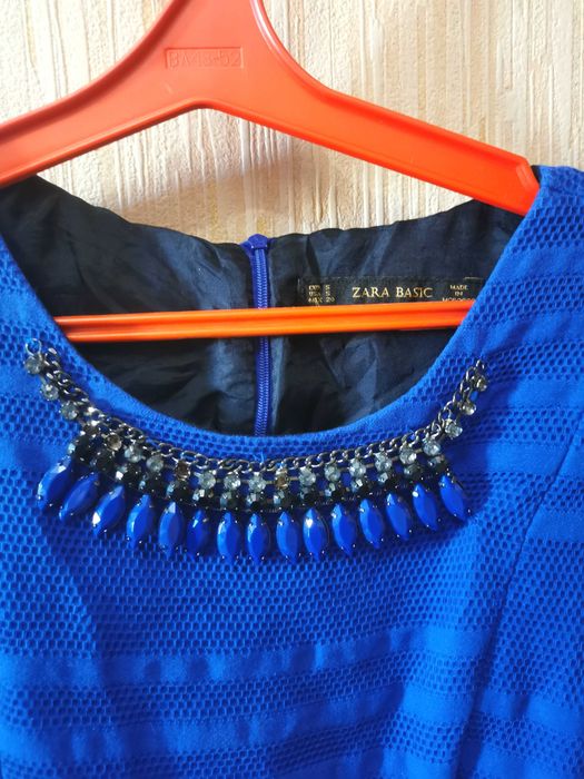 Платье Zara Basic Зара синее Марокко