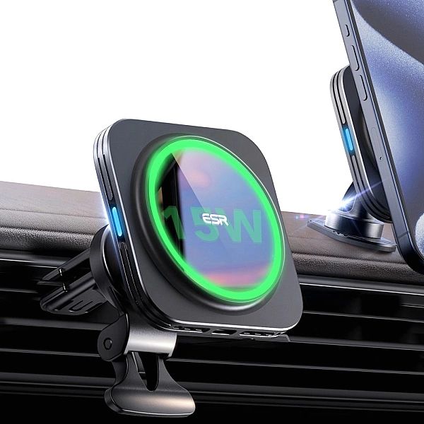 Esr Halolock Magnetic Magsafe Vent Car Mount Wireless Charger Qi2/15W