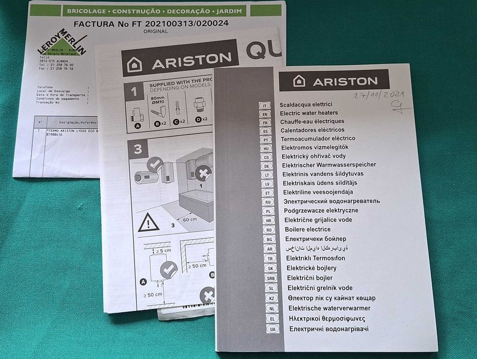 Termoacumulador Ariston Lydos Eco Blue V 100 litros - 2021 - AVARIADO