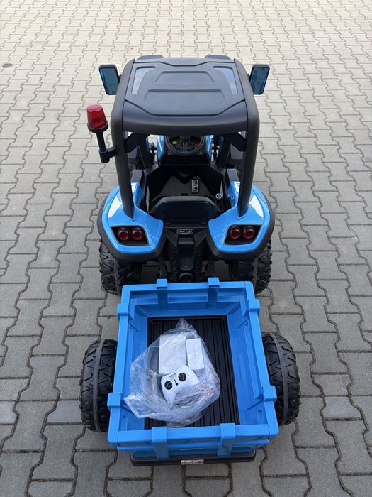 TRAKTOR na Akumulator Elektryczny Dla Dzieci 2X200W 24V 7Ah Przyczepka
