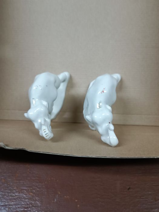 Фарфор статуетка,Слони.Старая Городница 1950-ые  СССР,за пару.