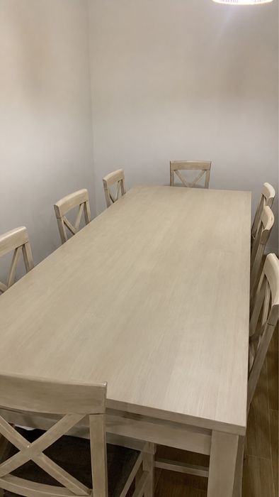 Mesa de jantar em madeira de mogno – 2,50 m – Decapé