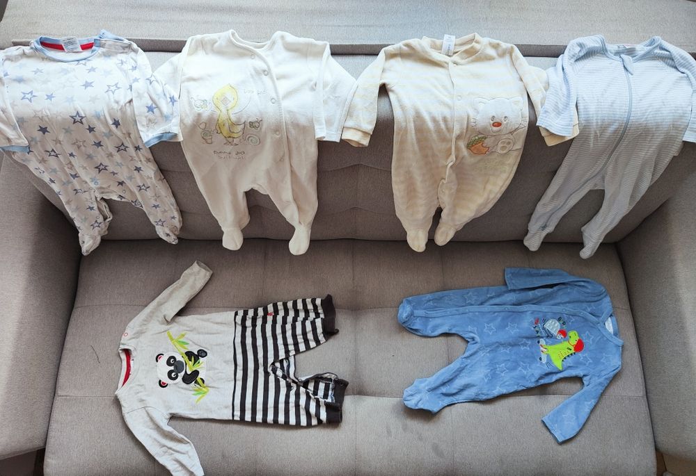 Pakiet pajace pidżamy piżamy 6 sztuk, 62-68 Fisher Price