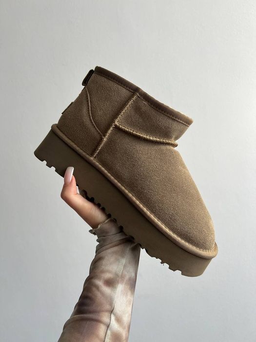 UGG Classic Ultra Mini Platform у кольорі Khaki Угги на платформі 3см.
