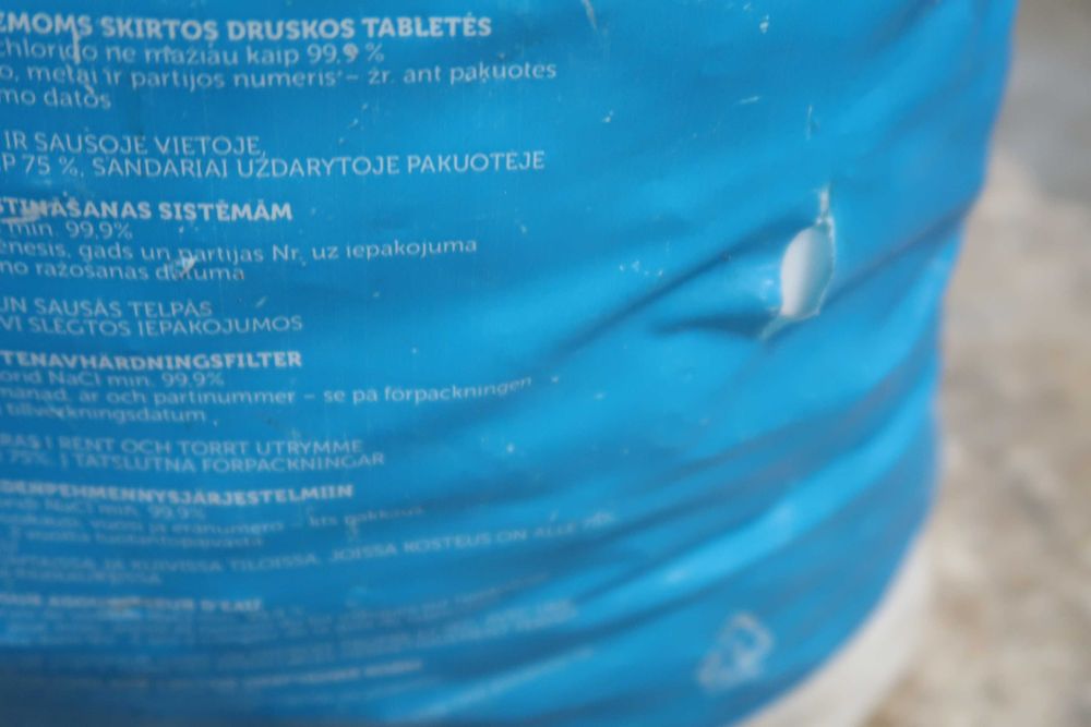 Tabletki solne do systemów zmiękczania wody 25 kg RÓŻNE RODZAJE