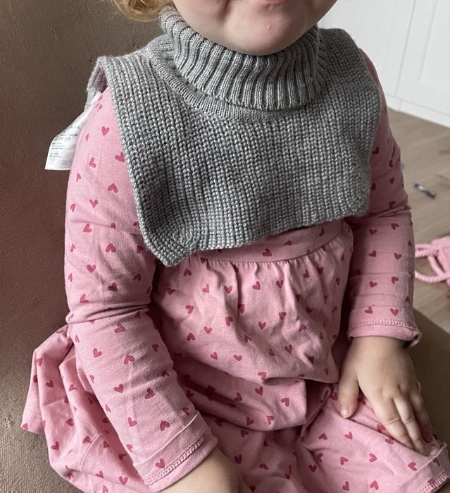 Szary wełniany komin dziecięcy H&M one size unisex 100% wool