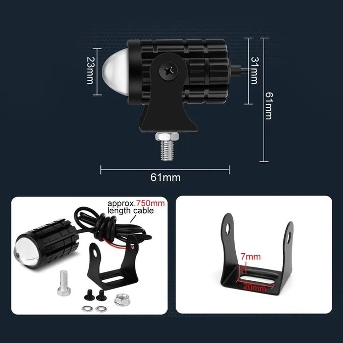 Протитуманні додаткові лінзовані фари LED на мотоцикл Гарантія!