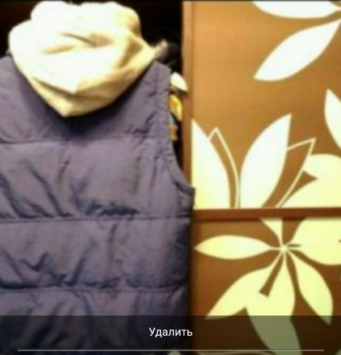 фирменный жилет безрукавка на позднюю осень с подкладкой и капюшоном