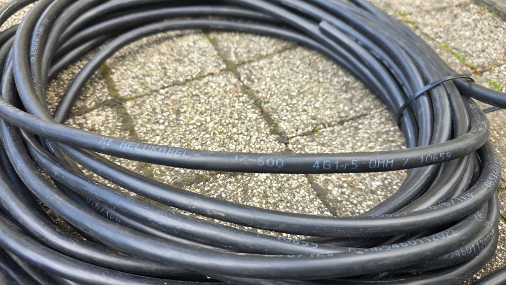 Kabel 5-żyłowy 06/ 1kV  JZ-600 5G4  15 m + 5 m