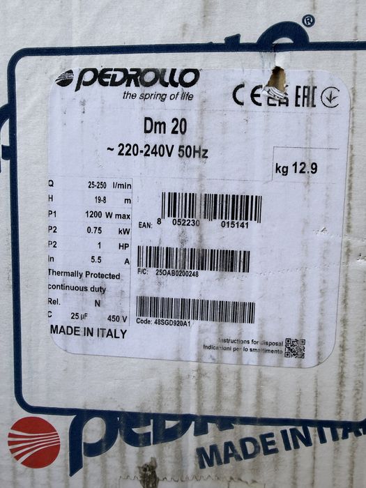 Bomba trituradora Pedrollo DM20