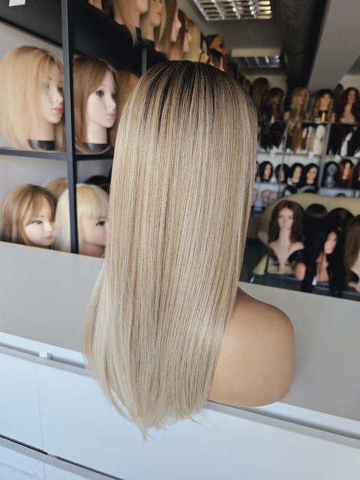Peruka premium naturalny mix blond brąz jak naturalne włosy Diana 3D